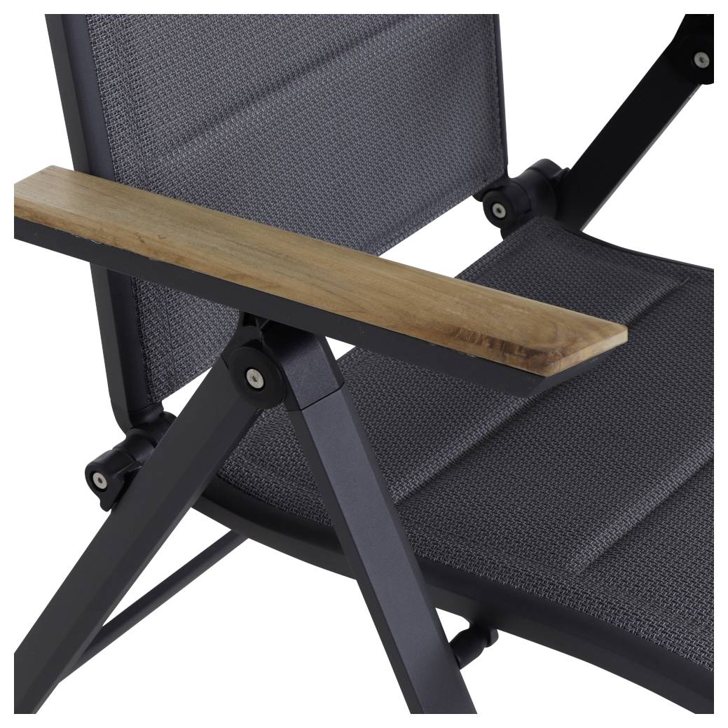 Siena Garden Tesoro N40077 Gartenstuhl Aluminium, Teakholz Anthrazit (matt), Grau, Natur