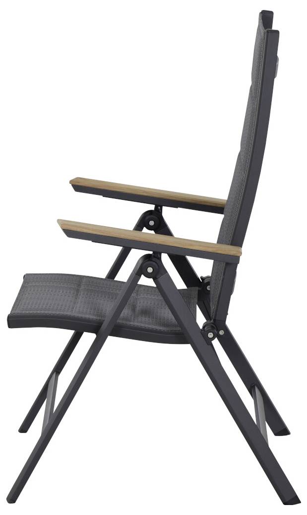 Siena Garden Tesoro N40077 Gartenstuhl Aluminium, Teakholz Anthrazit (matt), Grau, Natur