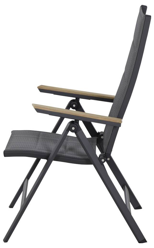 Siena Garden Tesoro N40077 Gartenstuhl Aluminium, Teakholz Anthrazit (matt), Grau, Natur