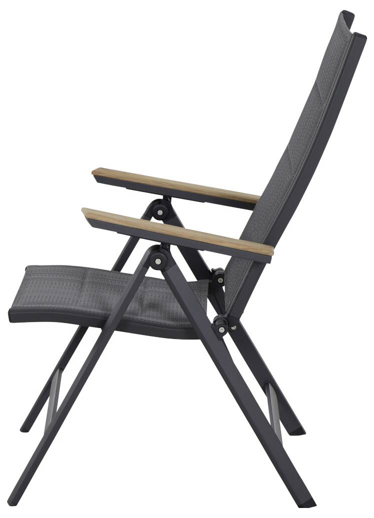 Siena Garden Tesoro N40077 Gartenstuhl Aluminium, Teakholz Anthrazit (matt), Grau, Natur