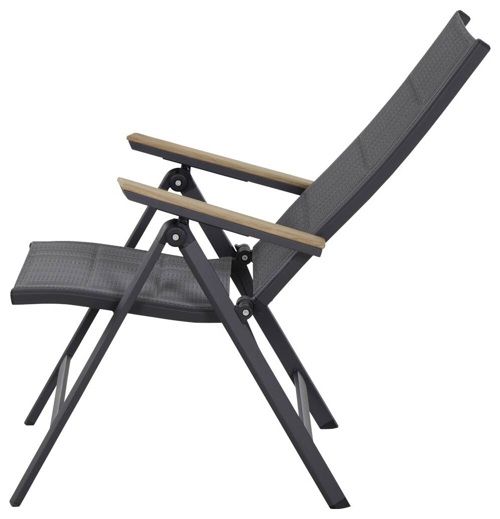 Siena Garden Tesoro N40077 Gartenstuhl Aluminium, Teakholz Anthrazit (matt), Grau, Natur