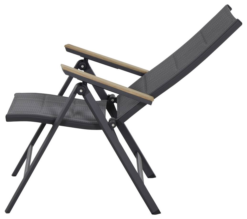Siena Garden Tesoro N40077 Gartenstuhl Aluminium, Teakholz Anthrazit (matt), Grau, Natur