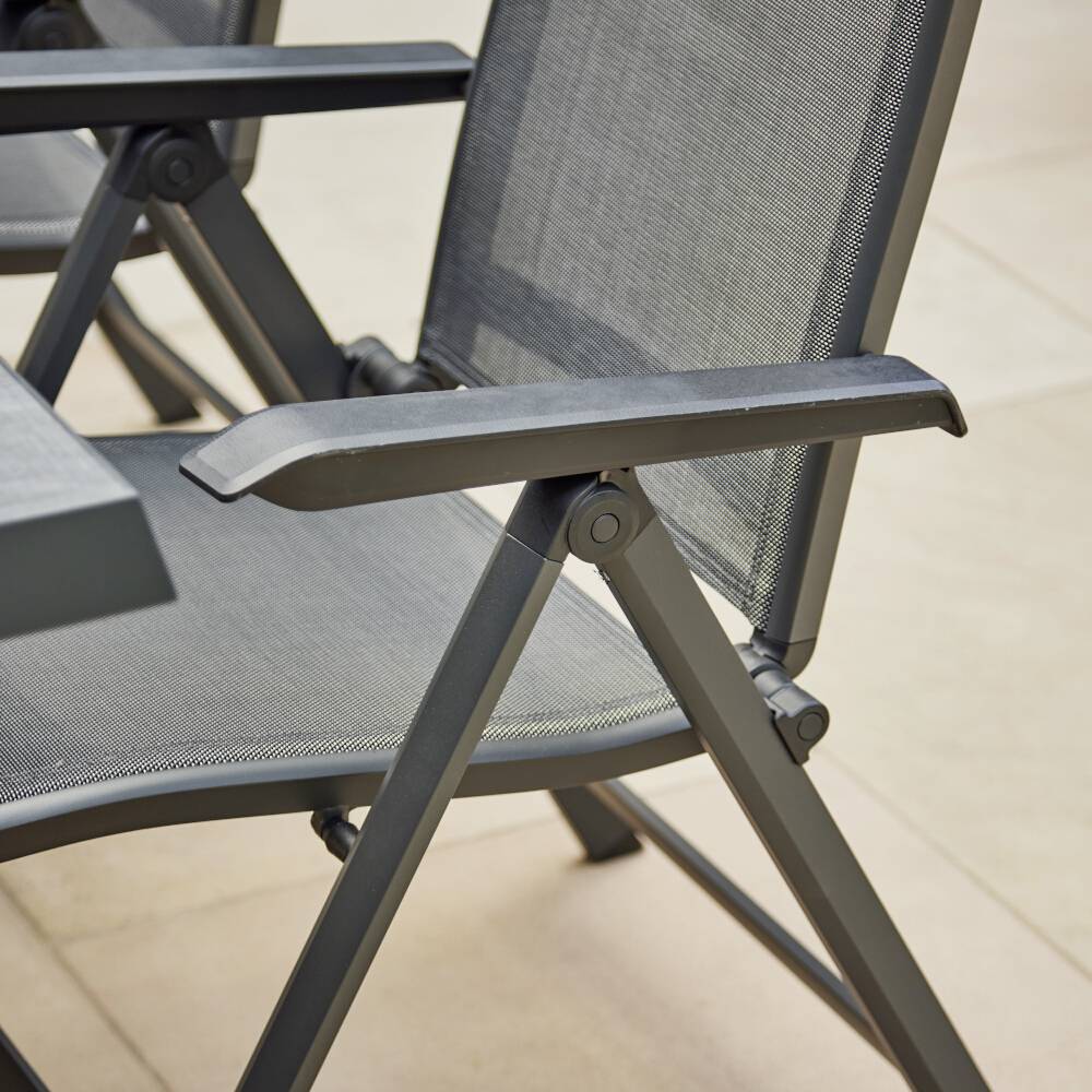 Siena Garden Tesoro M29543 Gartenstuhl Aluminium, Kunststoff Anthrazit (matt), Schwarz, Silber