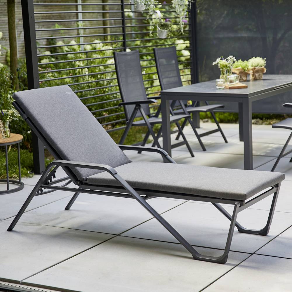 Siena Garden Tesoro M29537 Sonnenliege Aluminium, Kunststoff Anthrazit (matt), Schwarz, Silber