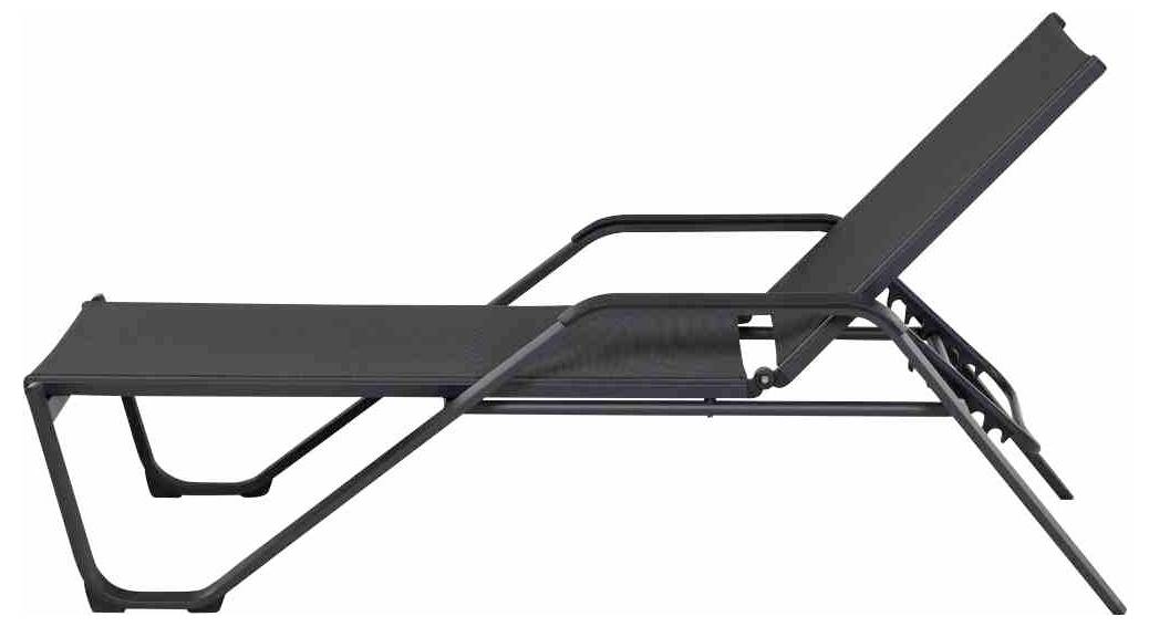 Siena Garden Tesoro M29537 Sonnenliege Aluminium, Kunststoff Anthrazit (matt), Schwarz, Silber