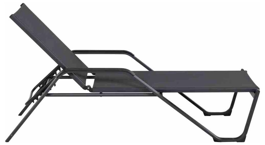 Siena Garden Tesoro M29537 Sonnenliege Aluminium, Kunststoff Anthrazit (matt), Schwarz, Silber