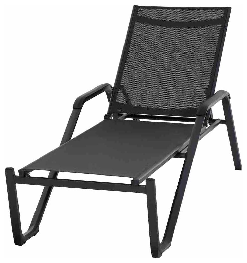 Siena Garden Tesoro M29537 Sonnenliege Aluminium, Kunststoff Anthrazit (matt), Schwarz, Silber