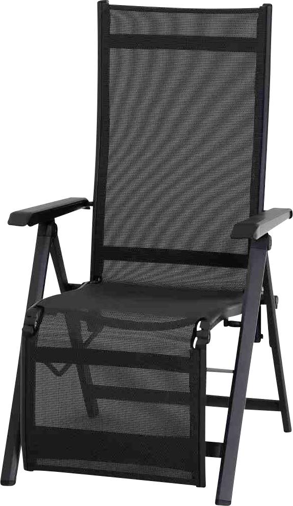 Siena Garden Tesoro Relax M29538 Gartenstuhl Aluminium, Kunststoff Anthrazit (matt), Schwarz, Silber