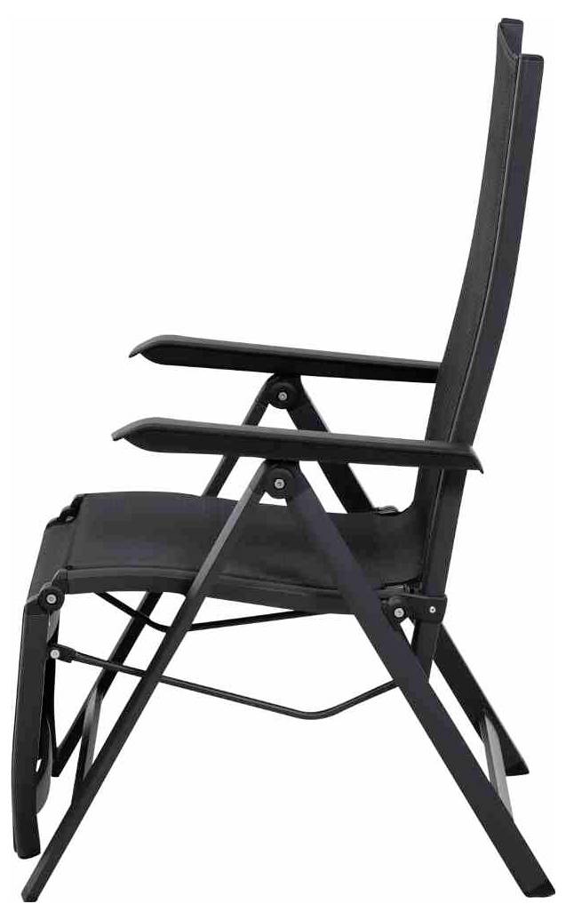 Siena Garden Tesoro Relax M29538 Gartenstuhl Aluminium, Kunststoff Anthrazit (matt), Schwarz, Silber