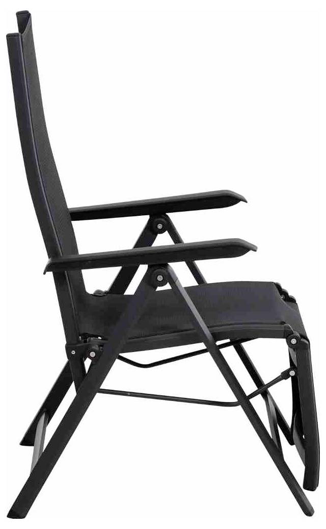 Siena Garden Tesoro Relax M29538 Gartenstuhl Aluminium, Kunststoff Anthrazit (matt), Schwarz, Silber