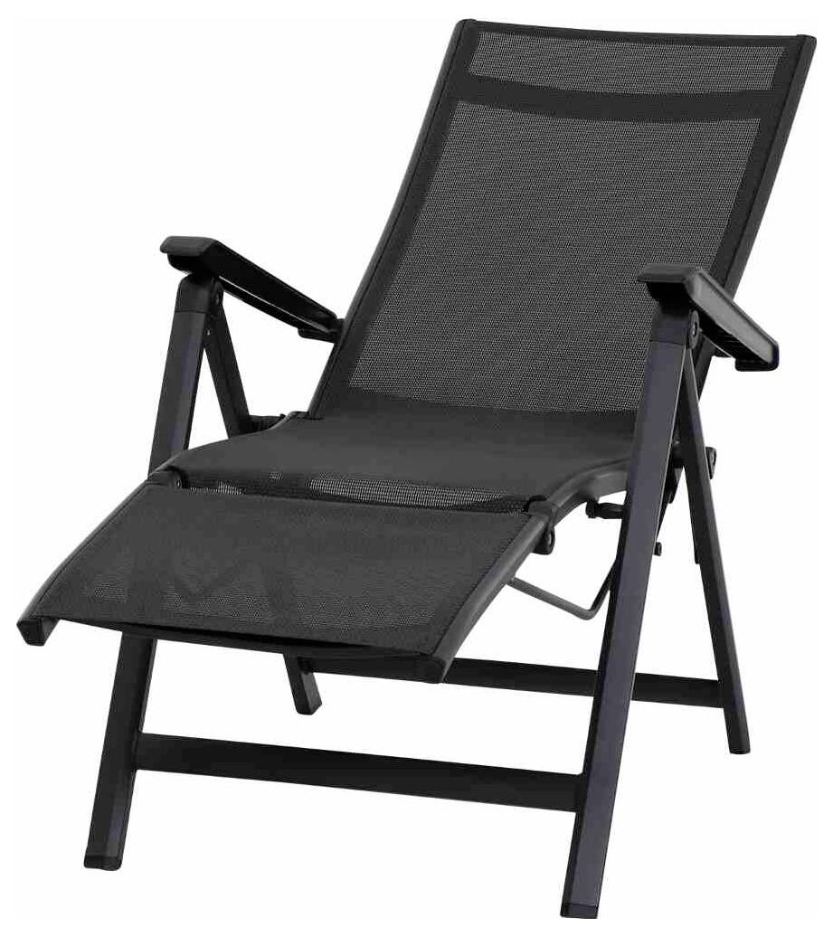 Siena Garden Tesoro Relax M29538 Gartenstuhl Aluminium, Kunststoff Anthrazit (matt), Schwarz, Silber