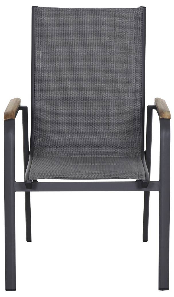 Siena Garden Tesoro N40078 Gartenstuhl Aluminium, Teakholz Anthrazit (matt), Grau, Natur