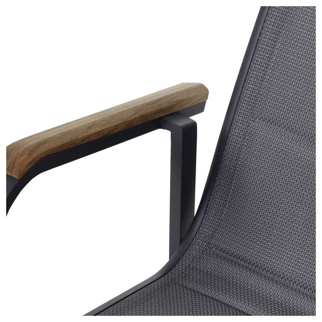 Siena Garden Tesoro N40078 Gartenstuhl Aluminium, Teakholz Anthrazit (matt), Grau, Natur