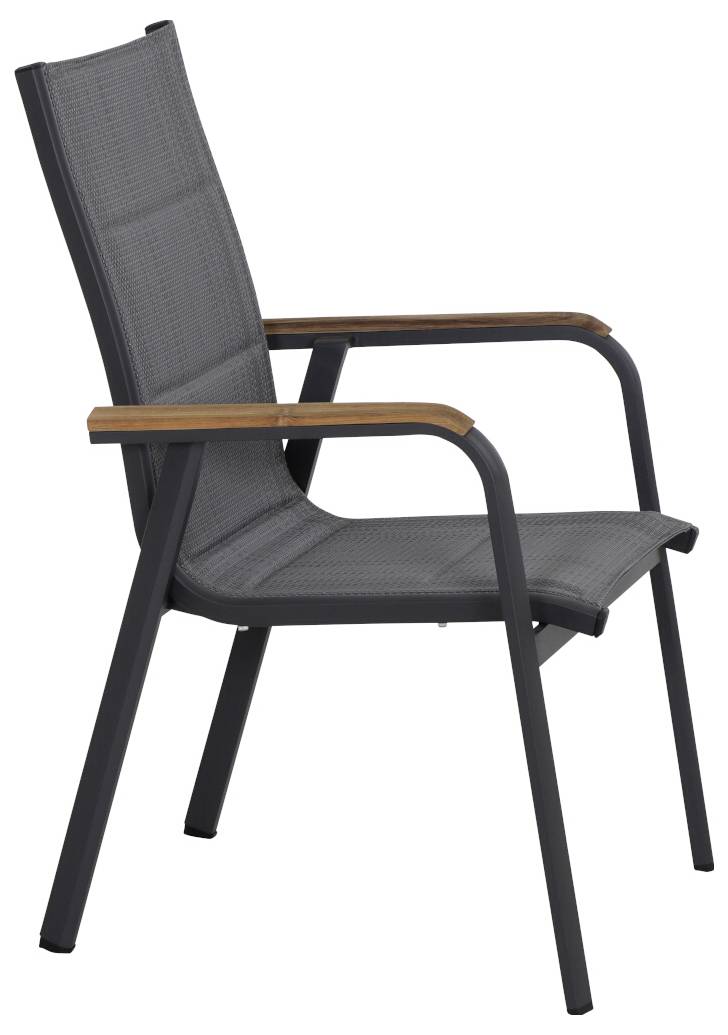 Siena Garden Tesoro N40078 Gartenstuhl Aluminium, Teakholz Anthrazit (matt), Grau, Natur
