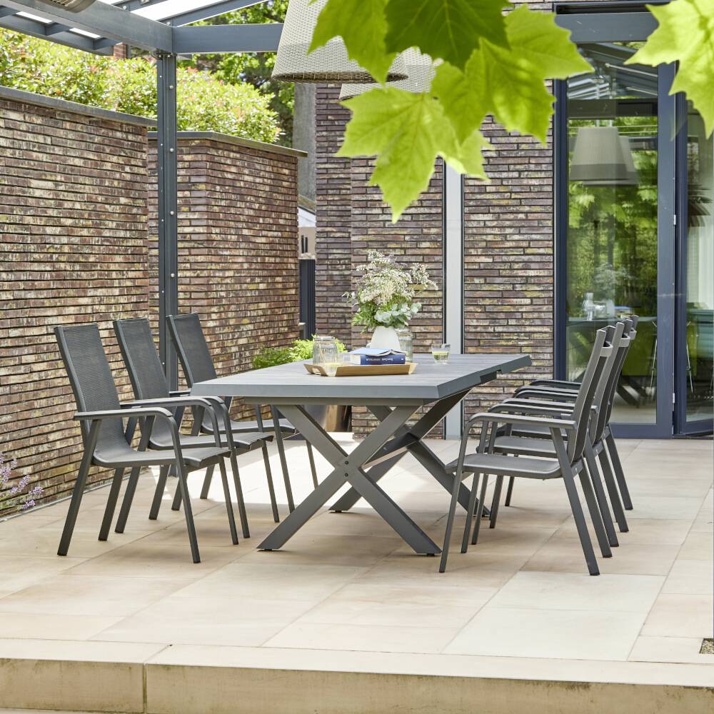 Siena Garden Tesoro M29542 Gartenstuhl Aluminium, Kunststoff Anthrazit (matt), Schwarz, Silber