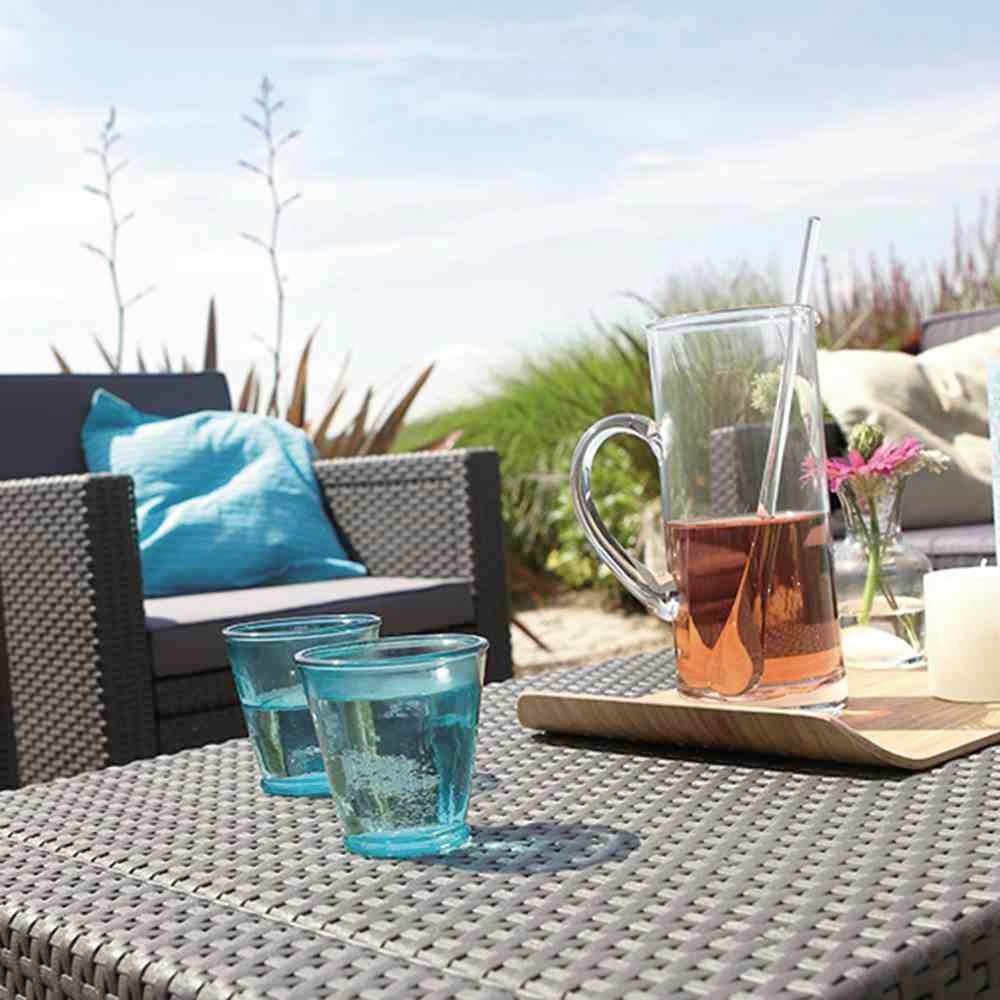 Allibert Monaco 213852 Gartenmöbel-Set Kunststoff, Polyester Graphit, Grau