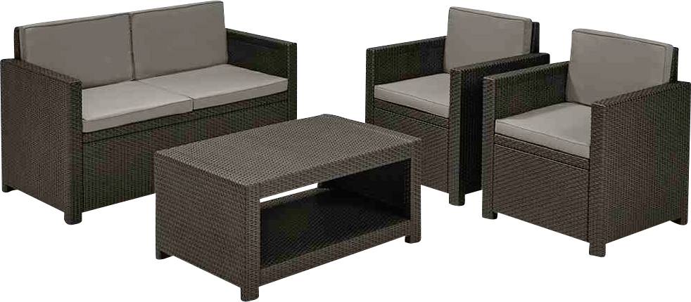 Allibert Monaco 213852 Gartenmöbel-Set Kunststoff, Polyester Graphit, Grau