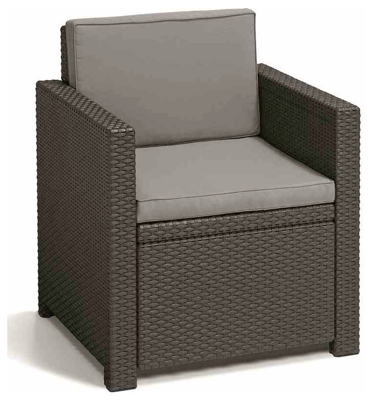 Allibert Monaco 213852 Gartenmöbel-Set Kunststoff, Polyester Graphit, Grau