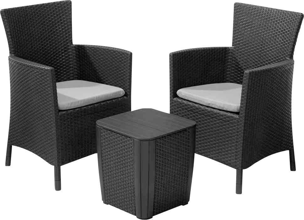 Allibert Iowa 223929 Gartenmöbel-Set Kunststoff, Polyester Graphit, Grau