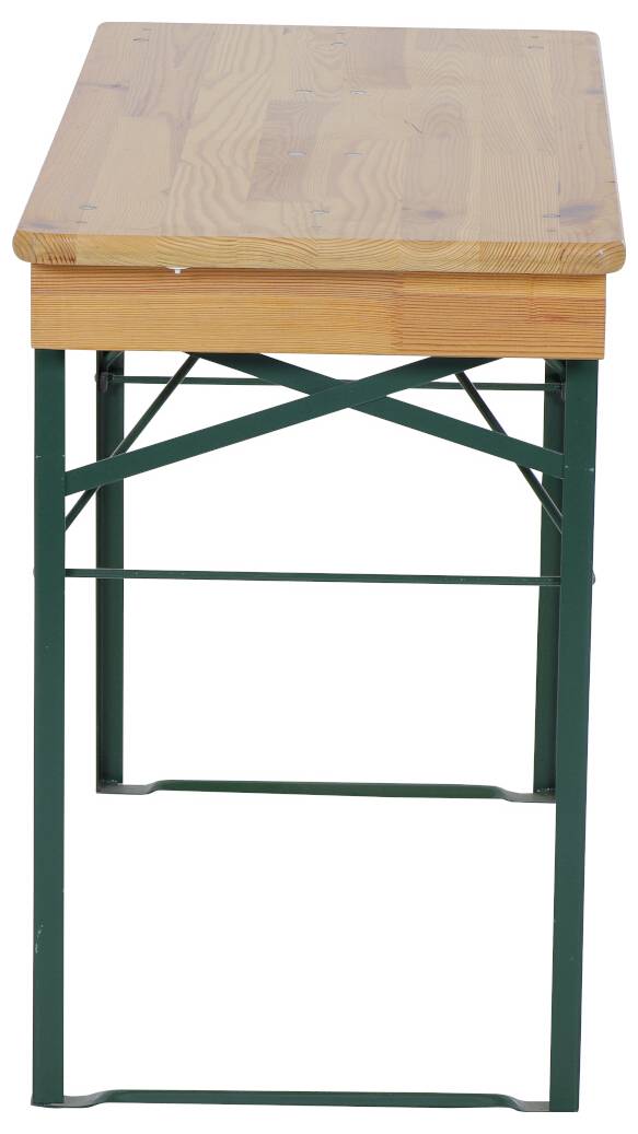 FUNSTAR 944828 Festzeltgarnitur Stahl, Kiefernholz Grün, Natur