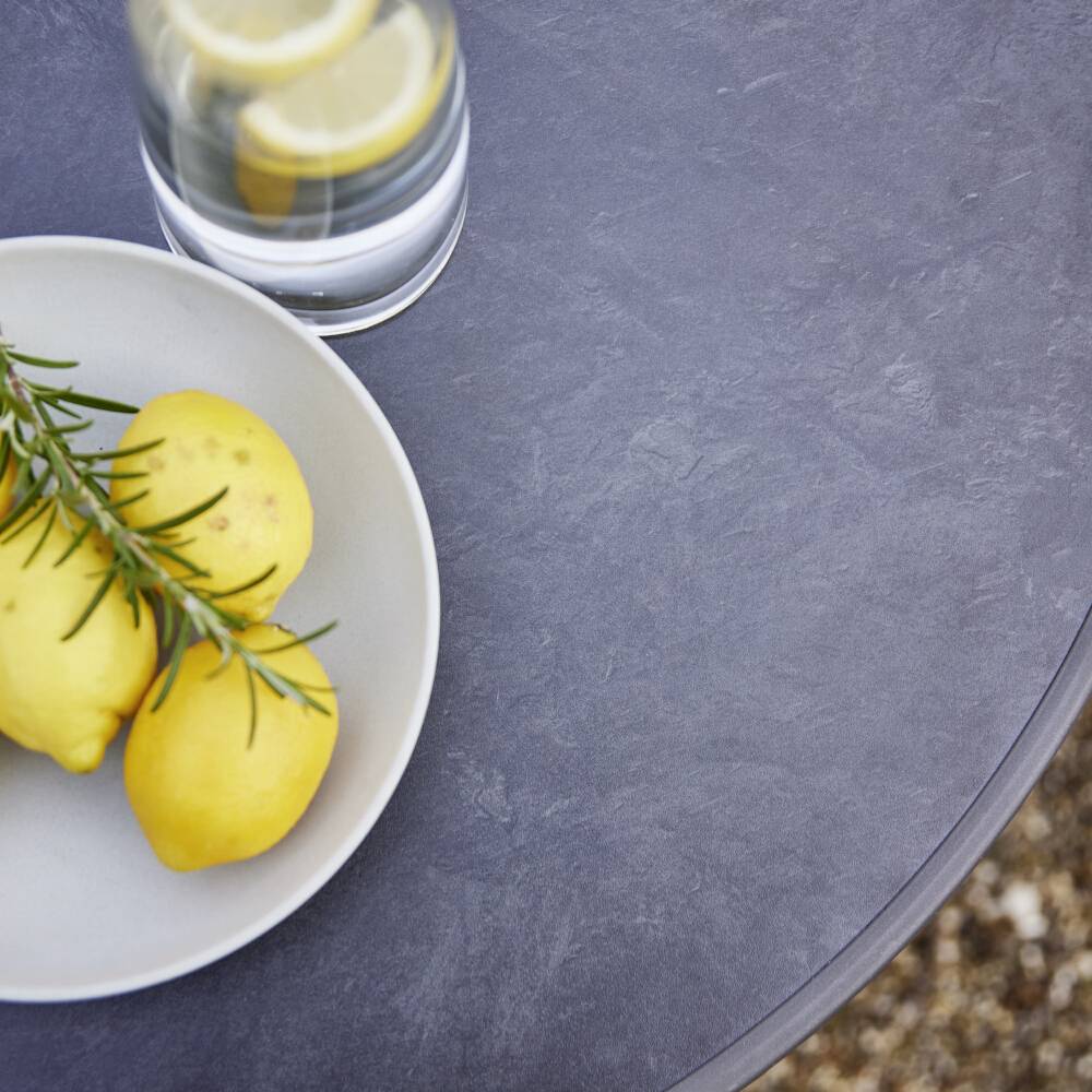 Siena Garden Paco N47122 Gartentisch Stahl, Melamin Anthrazit (matt), Schiefer, Antik