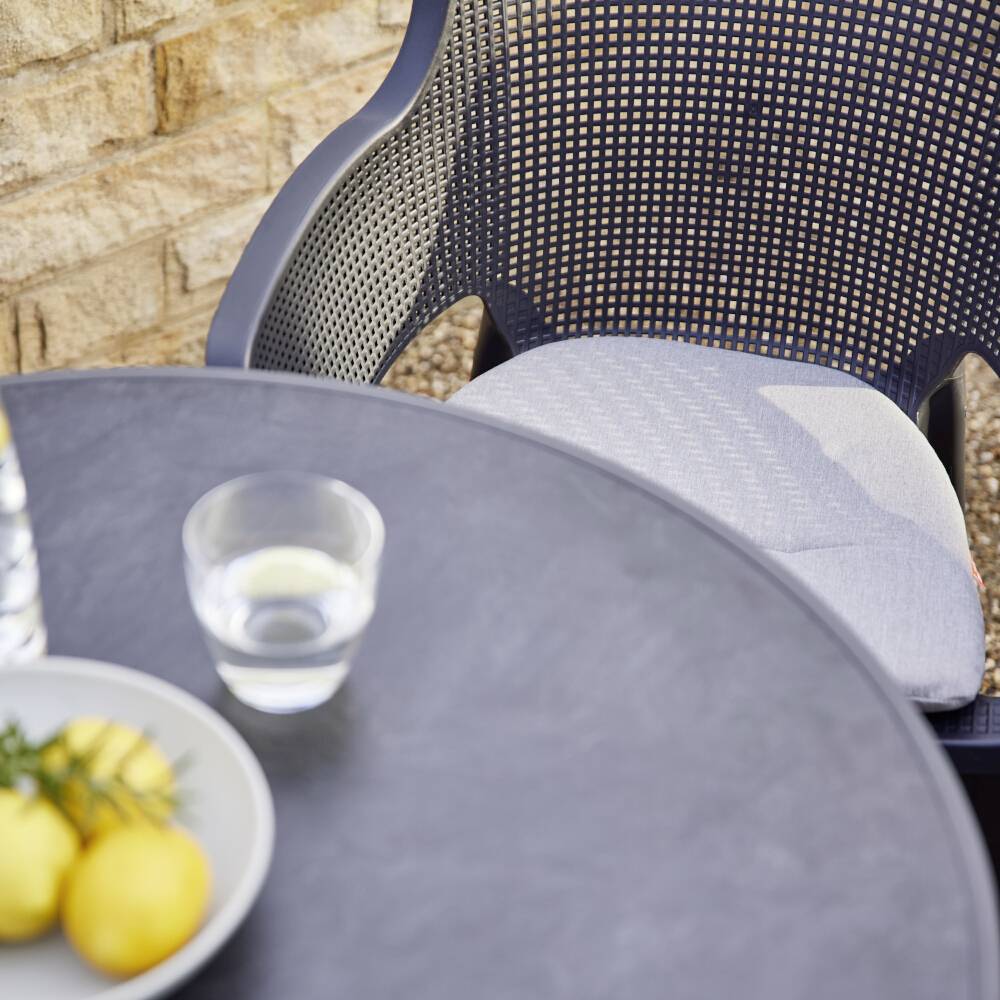 Siena Garden N47121 Gartentisch Stahl, Melamin Anthrazit (matt), Schiefer, Antik