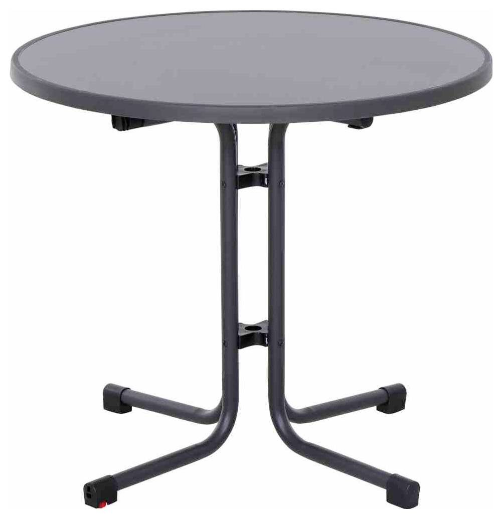 Siena Garden N47121 Gartentisch Stahl, Melamin Anthrazit (matt), Schiefer, Antik