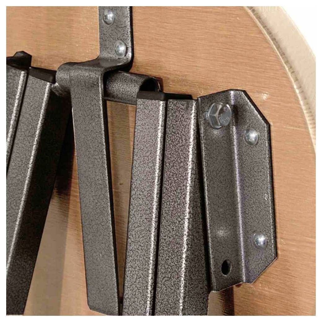 FUNSTAR 747222 Gartenhocker Stahl, Kiefernholz Grau, Natur