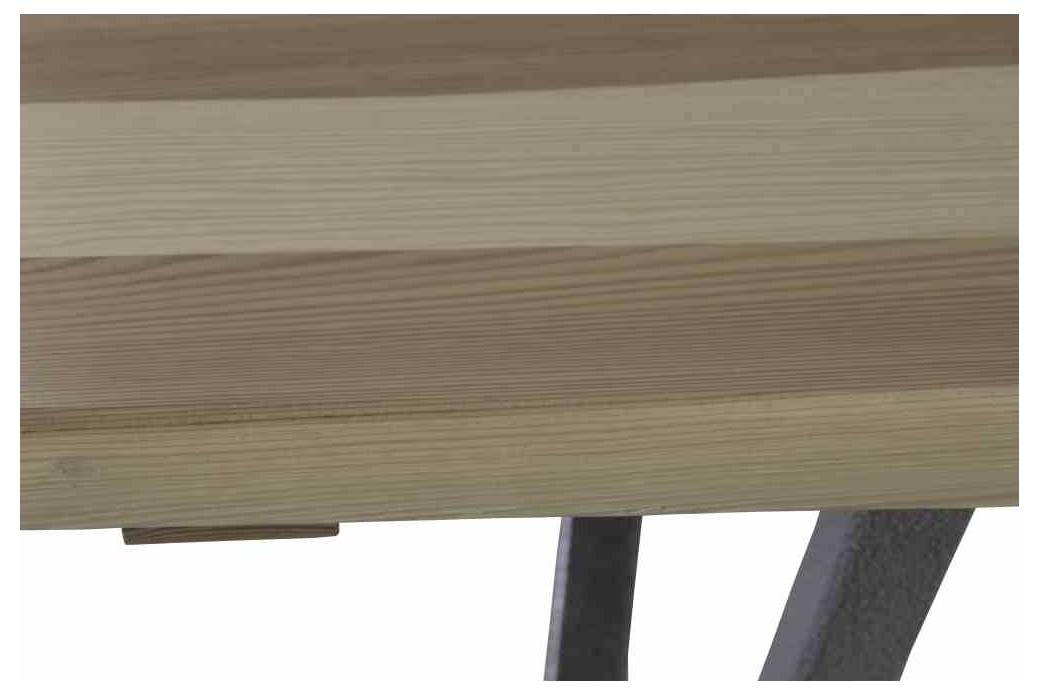 FUNSTAR 101739 Gartentisch Stahl, Kiefernholz Grau, Natur