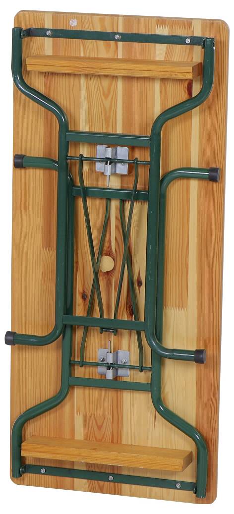 FUNSTAR 945138 Festzeltgarnitur Stahl, Kiefernholz Grün, Natur