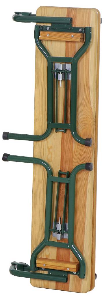 FUNSTAR 945138 Festzeltgarnitur Stahl, Kiefernholz Grün, Natur