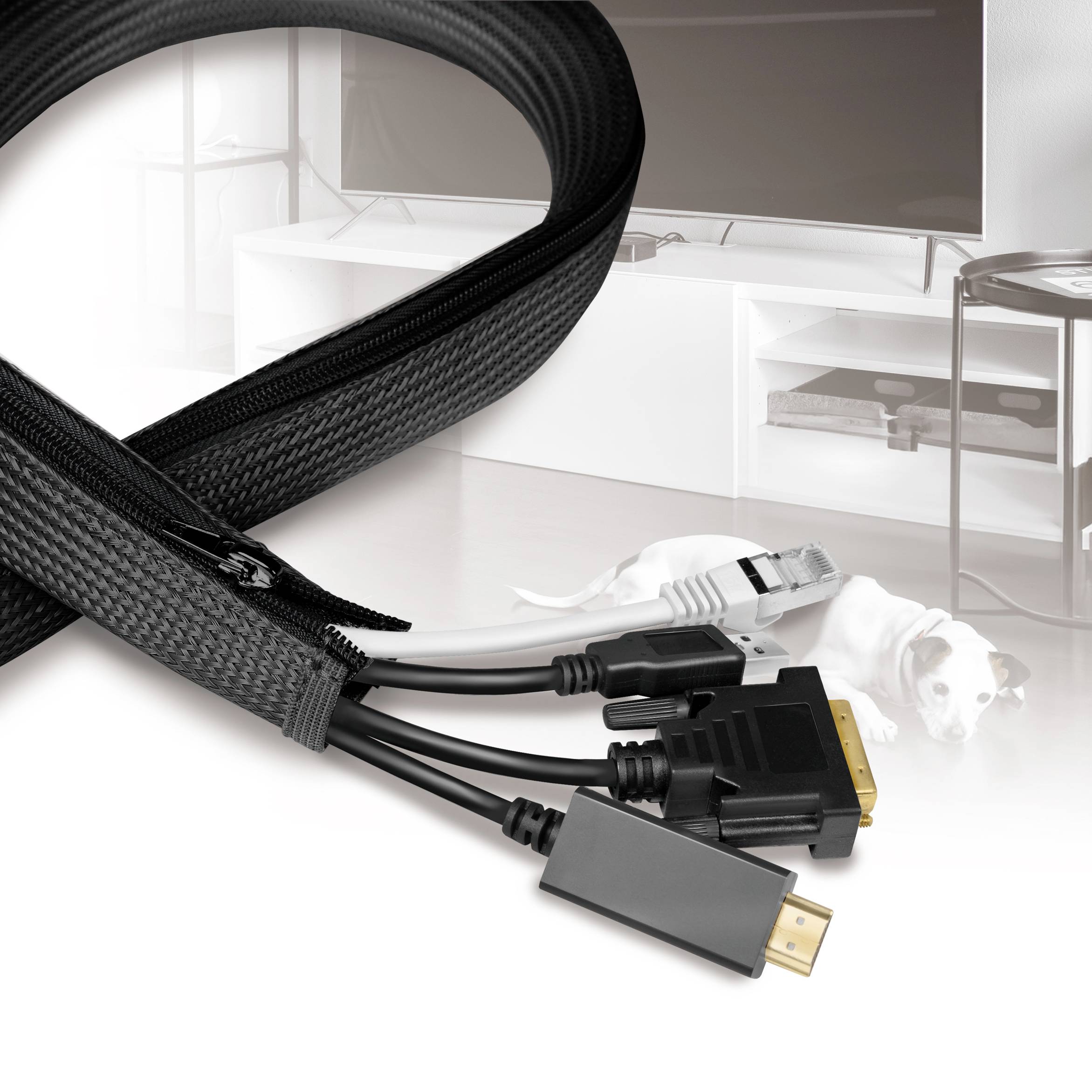 LogiLink KAB0083 KAB0083 Kabelschlauch 35mm (max) Schwarz 5m