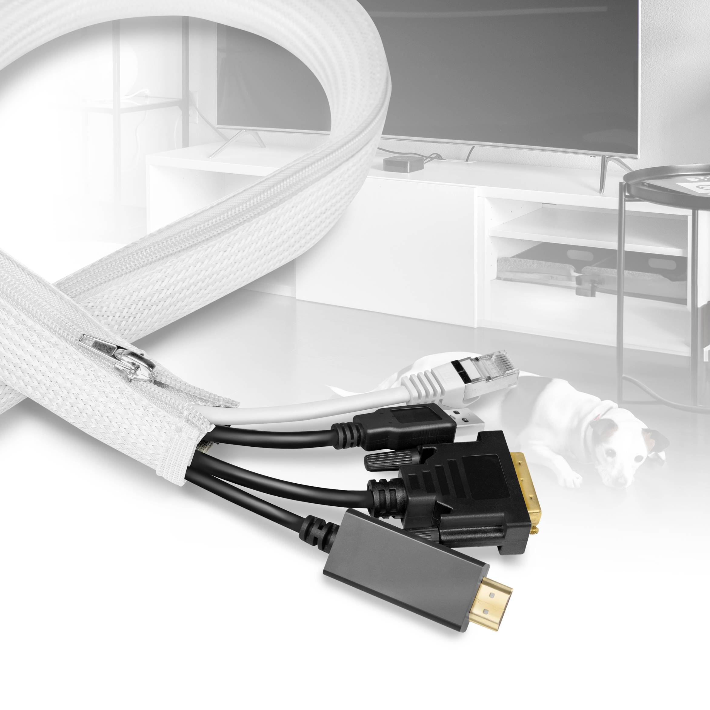 LogiLink KAB0090 KAB0090 Kabelschlauch 20mm (max) Weiß 5m