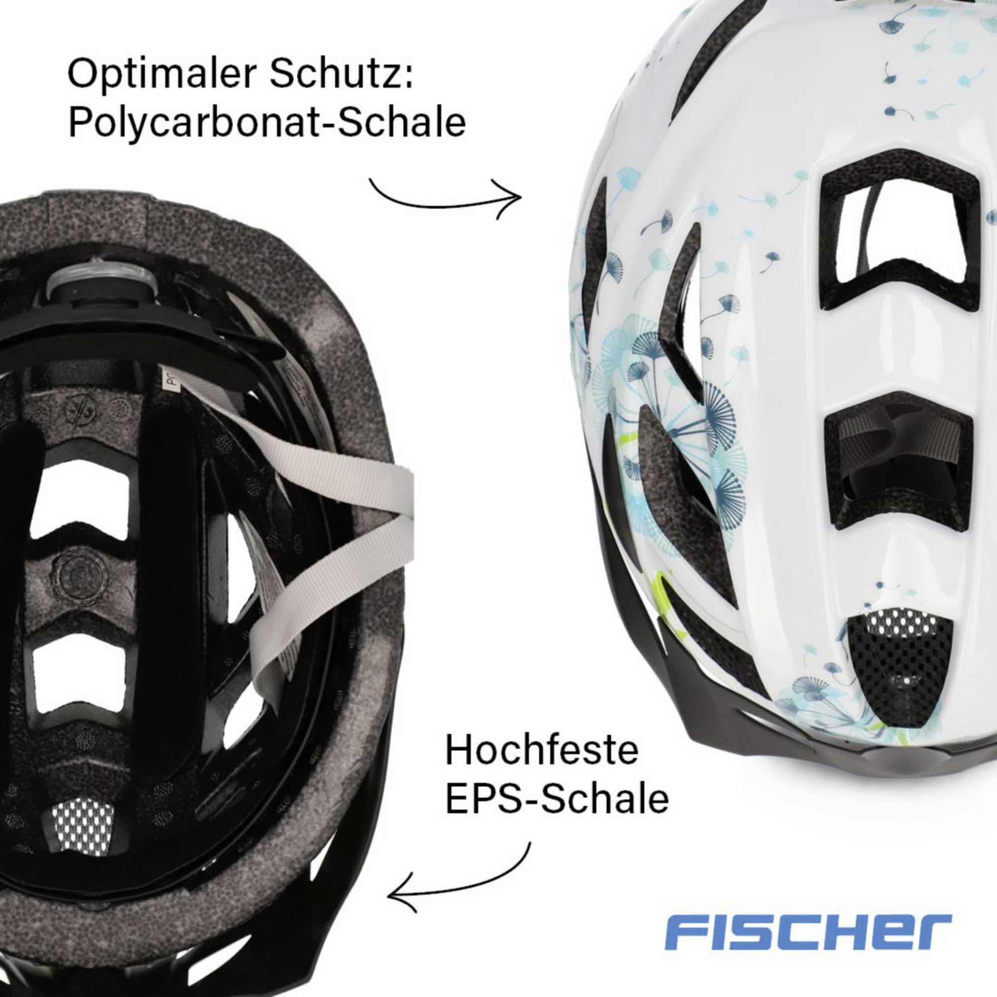 FISCHER FAHRRAD Urban Flower Fahrrad-Helm Schwarz Konfektionsgröße=S/M Kopfumfang=55-59 cm