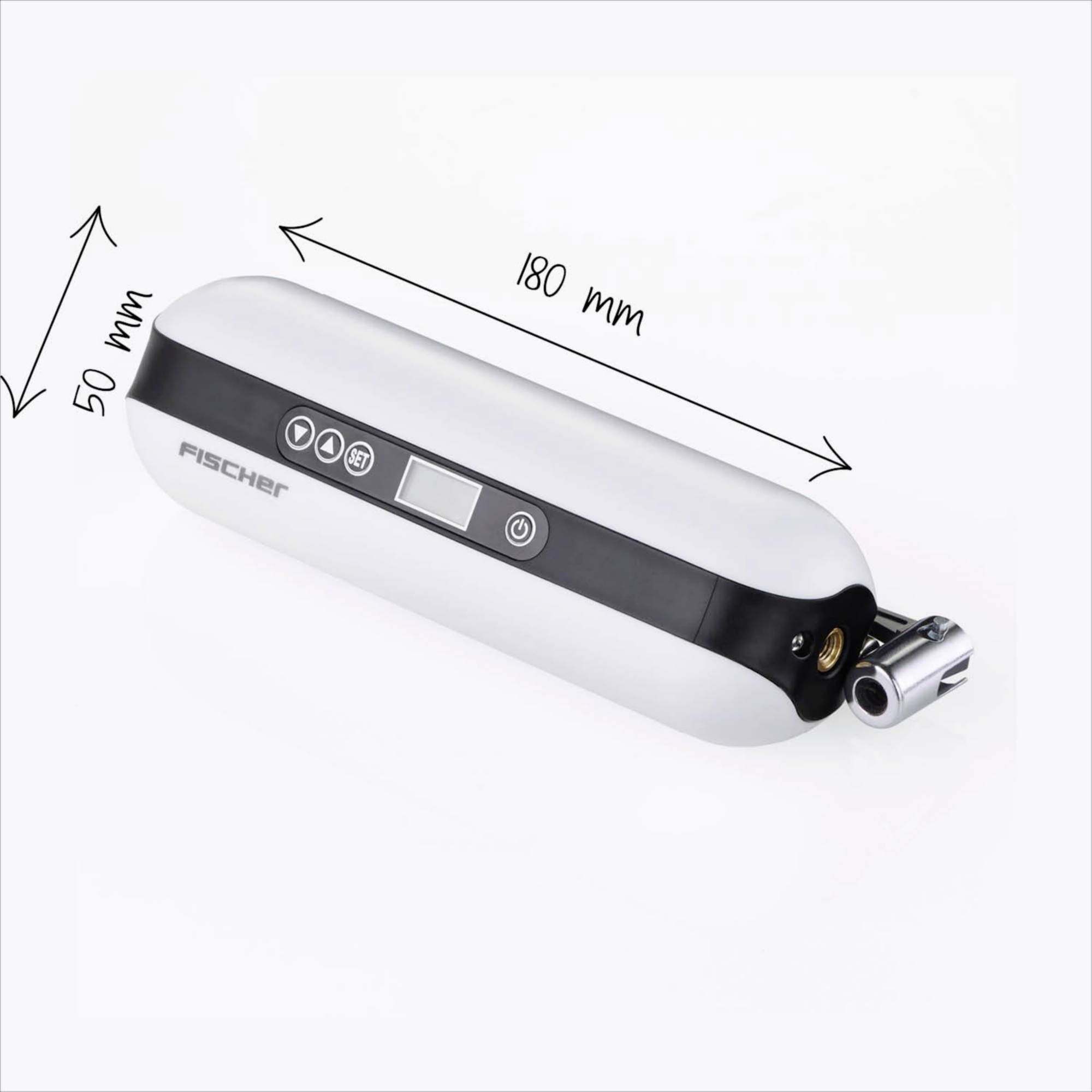 FISCHER FAHRRAD Akku-Kompressor mit Powerbank Weiß