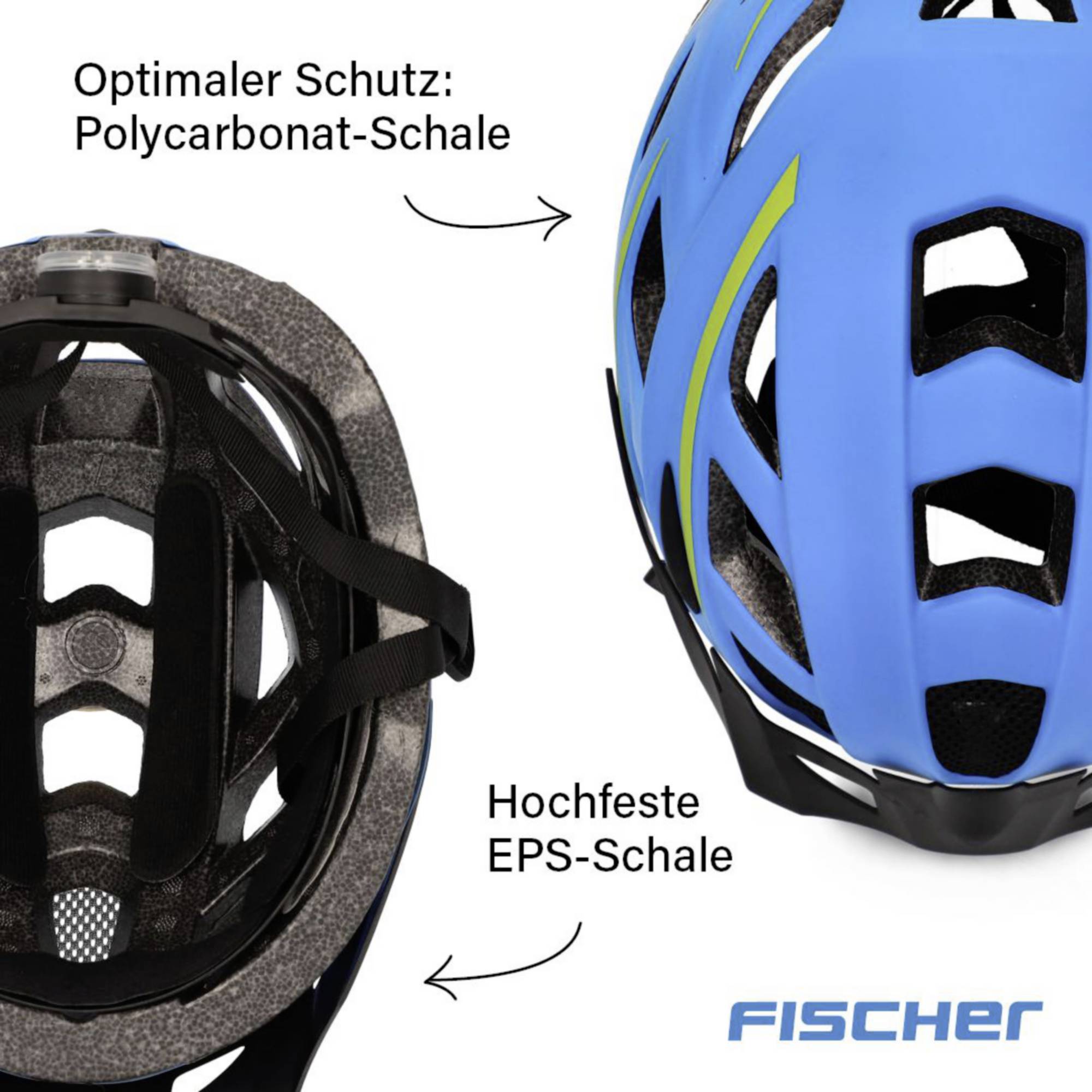 FISCHER FAHRRAD Urban Montis Fahrrad-Helm Blau Konfektionsgröße=S/M Kopfumfang=52-59cm