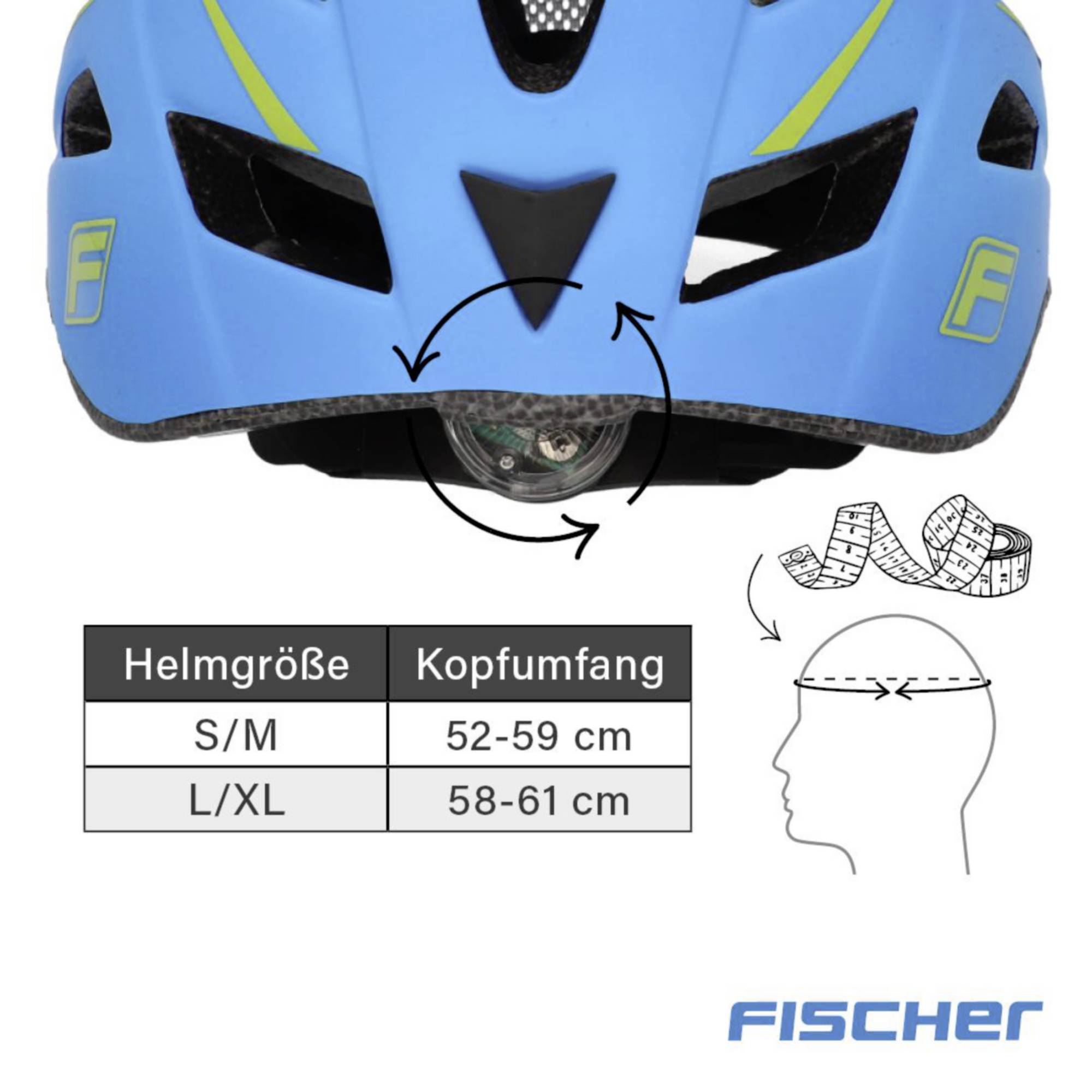 FISCHER FAHRRAD Urban Montis Fahrrad-Helm Blau Konfektionsgröße=S/M Kopfumfang=52-59cm