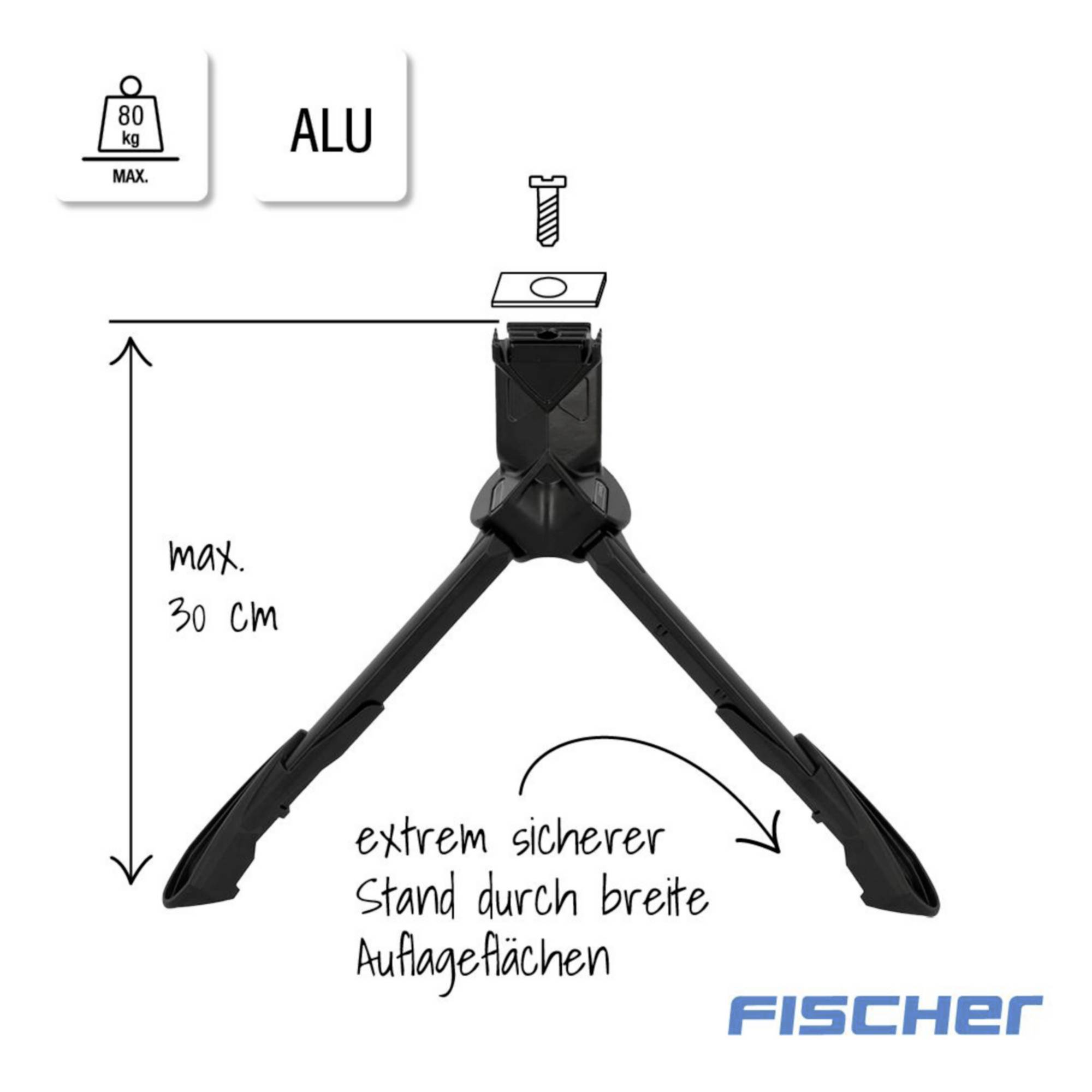 FISCHER FAHRRAD 50176:FISCHER Fahrradständer Aluminium Schwarz