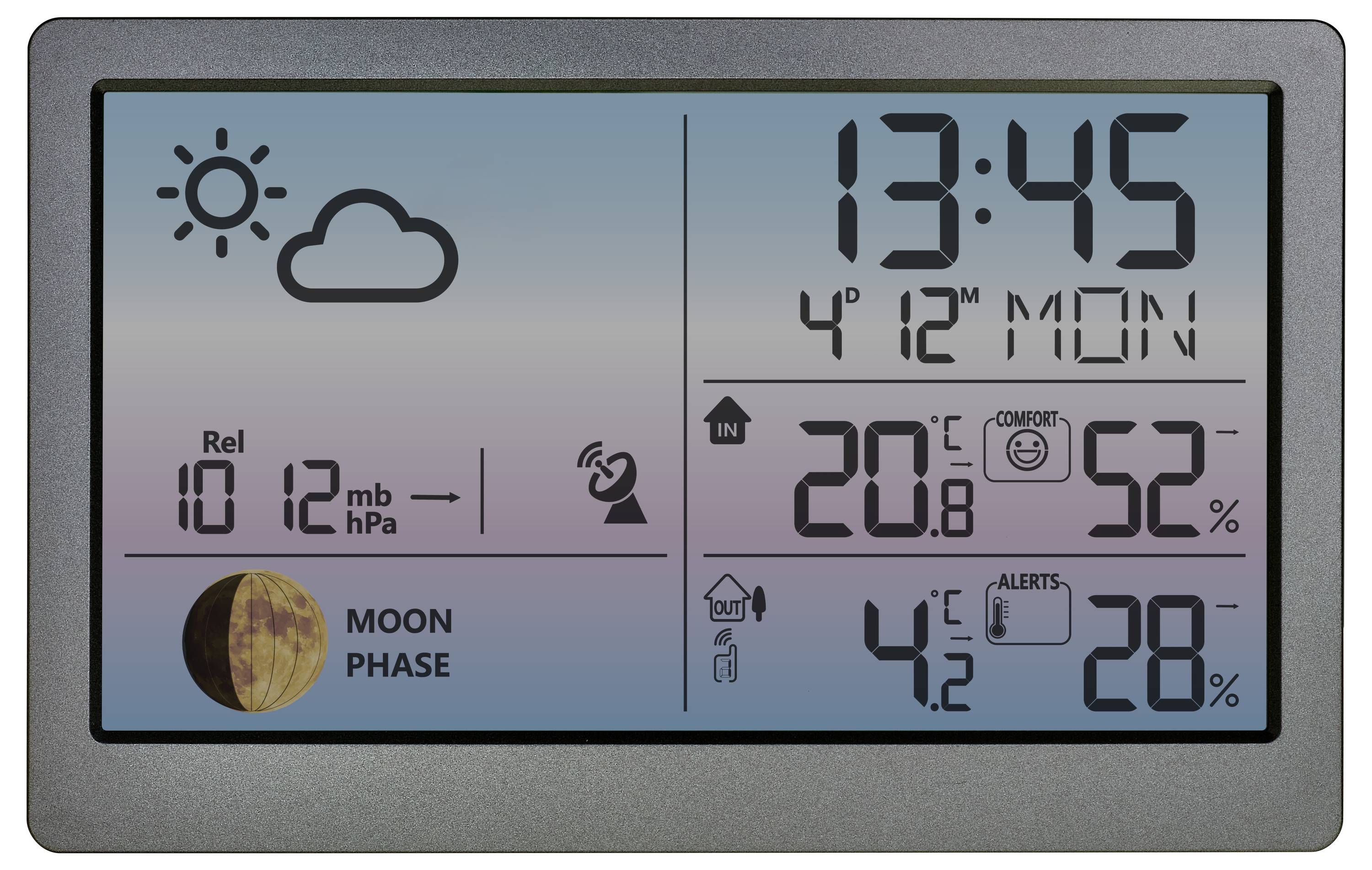 TFA Dostmann LUNA SKY 35.1169.10 Funk-Wetterstation Vorhersage für 12 Stunden Anzahl Sensoren max. 3