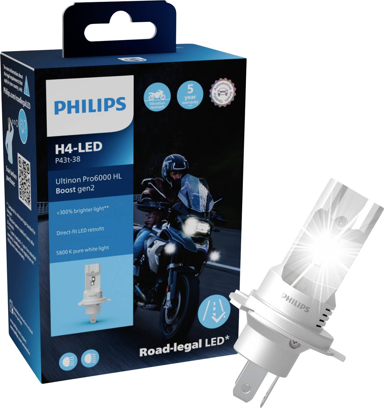 Philips Automotive 11342U60B2X1 LED Leuchtmittel Ultinon Pro6000 H4 12 V