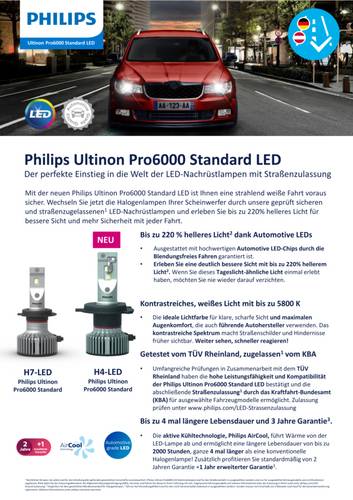 Philips Automotive 11342U60SX2 LED Leuchtmittel Ultinon Pro6000 H4 19W 12V