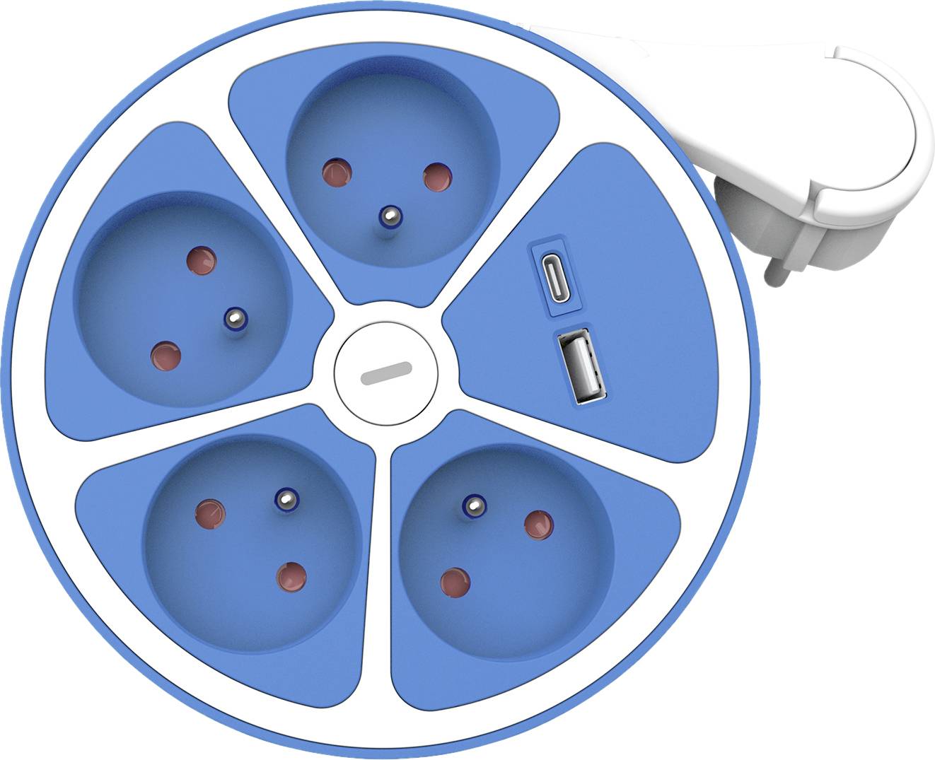 Roline 19.07.2343 Steckdosenleiste Weiß-Blau Schutzkontakt 1St.