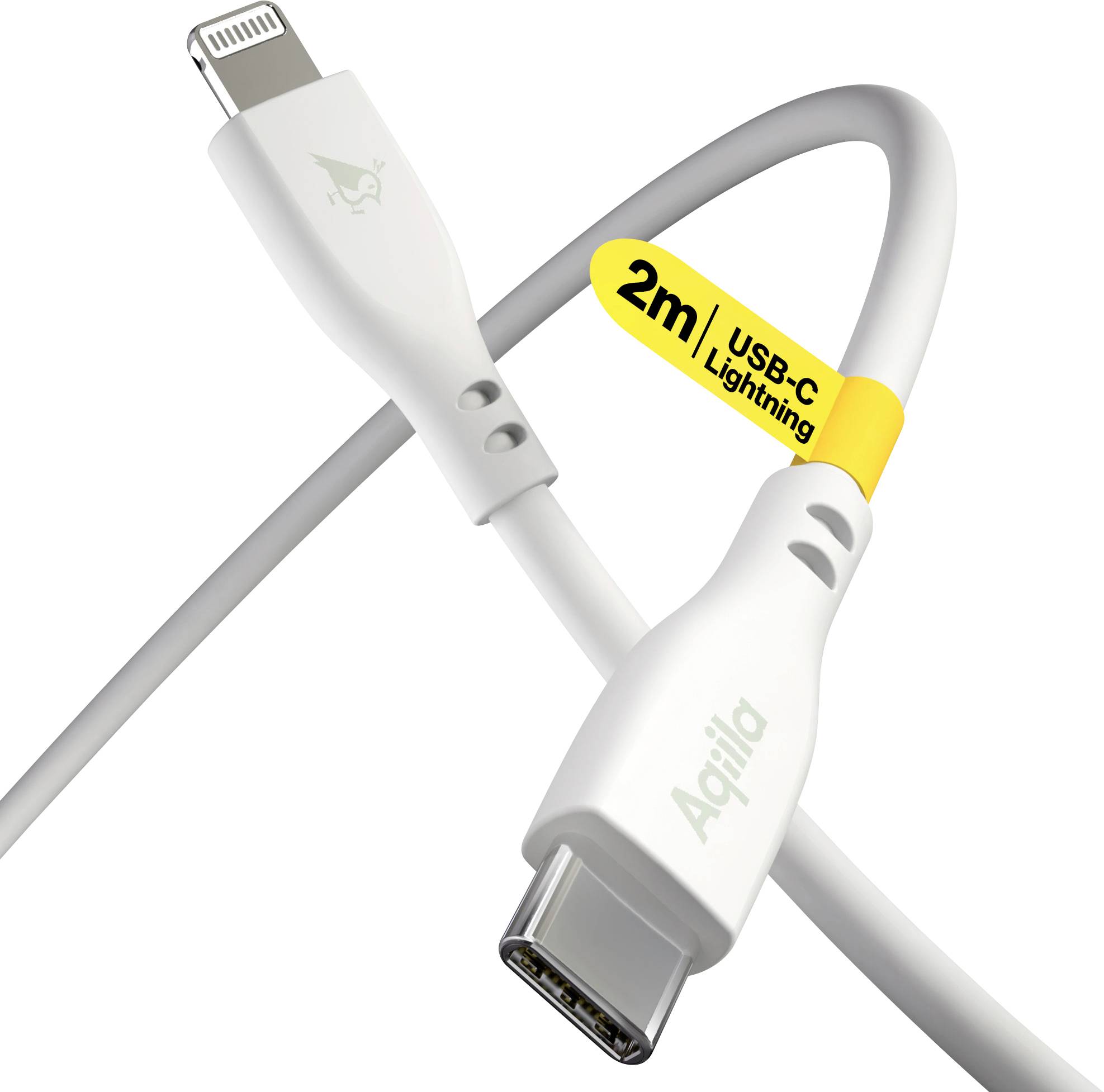 Aqiila Cablebird CS22 USB-C® Kabel USB 2.0 Apple Lightning Stecker 2.00 m Weiß AQCBPBIC4SI843