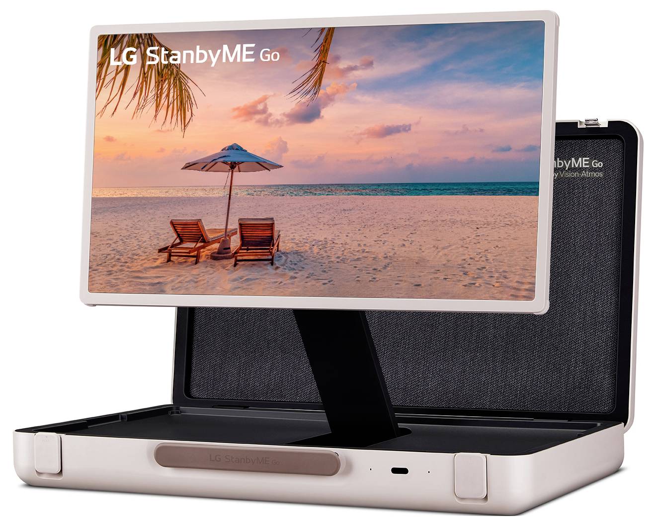 LG Electronics StanbyME Go (27LX5QKNA) LCD-TV 68cm 27 Zoll EEK E (A - G) Akkubetrieb, Full HD, Smart TV, WLAN Beige