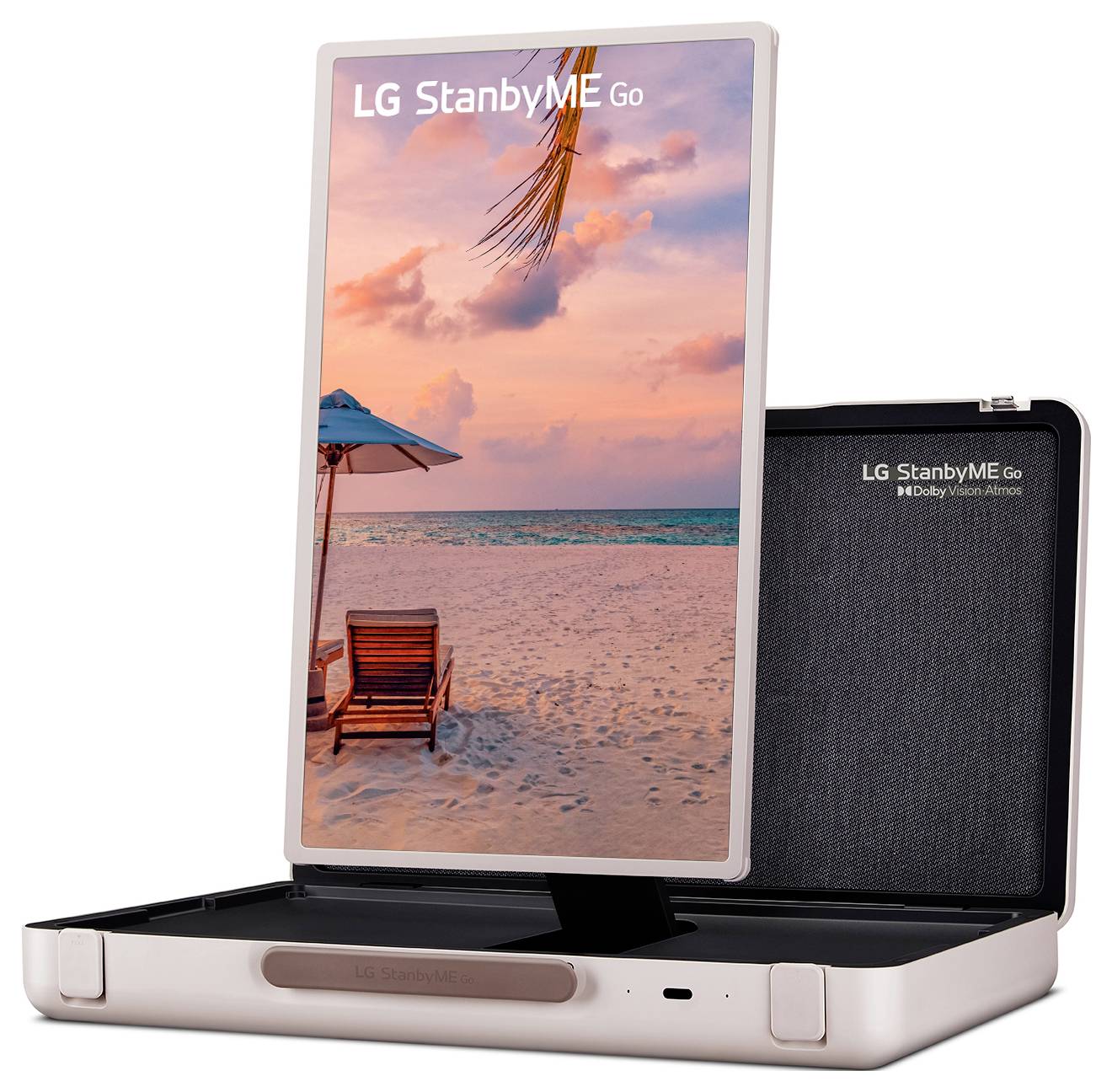 LG Electronics StanbyME Go (27LX5QKNA) LCD-TV 68cm 27 Zoll EEK E (A - G) Akkubetrieb, Full HD, Smart TV, WLAN Beige