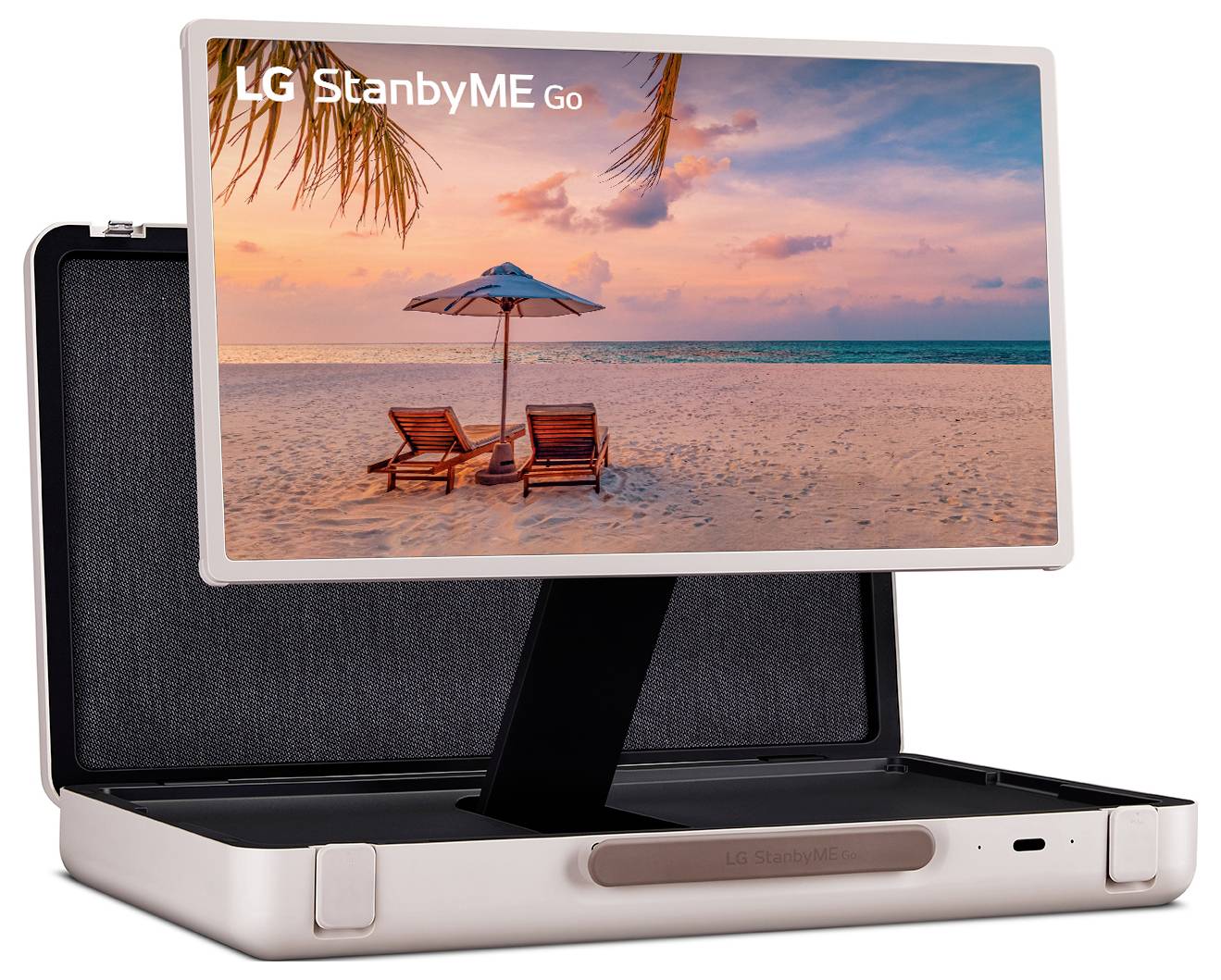 LG Electronics StanbyME Go (27LX5QKNA) LCD-TV 68cm 27 Zoll EEK E (A - G) Akkubetrieb, Full HD, Smart TV, WLAN Beige