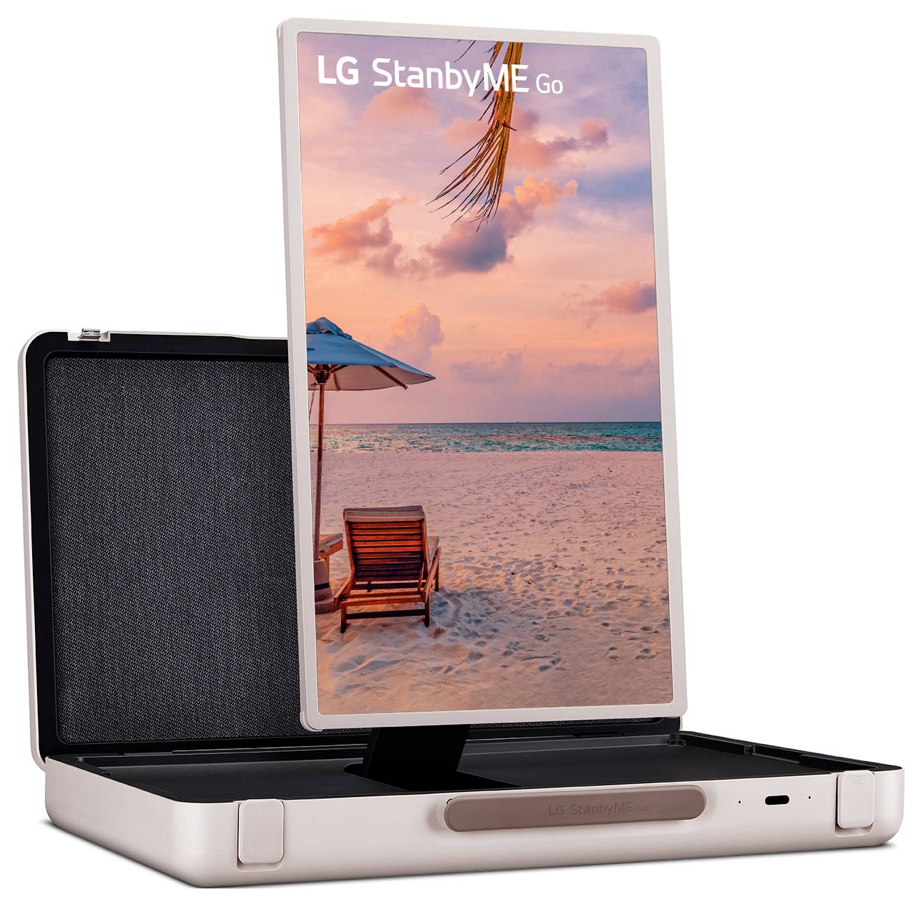 LG Electronics StanbyME Go (27LX5QKNA) LCD-TV 68cm 27 Zoll EEK E (A - G) Akkubetrieb, Full HD, Smart TV, WLAN Beige