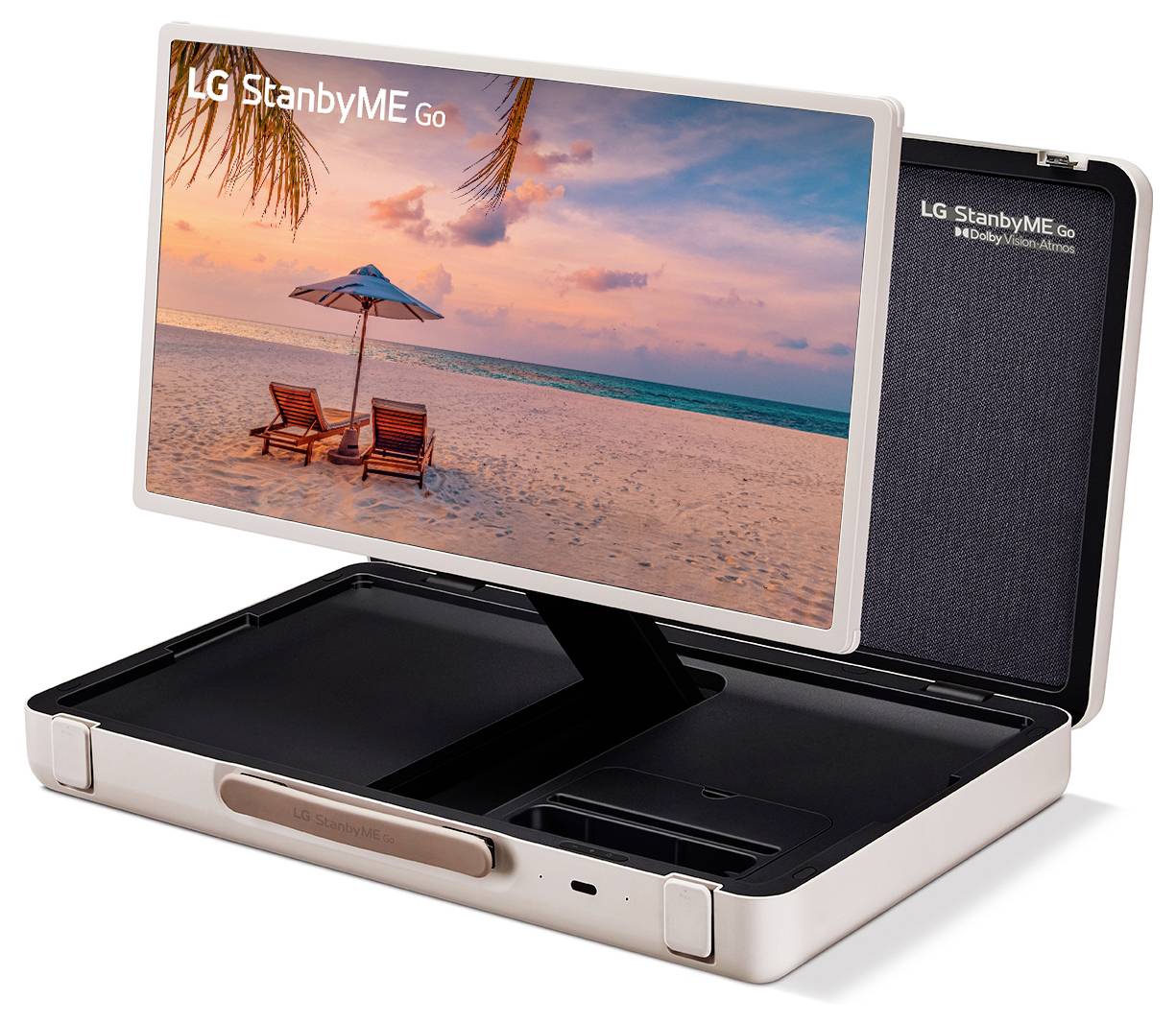 LG Electronics StanbyME Go (27LX5QKNA) LCD-TV 68cm 27 Zoll EEK E (A - G) Akkubetrieb, Full HD, Smart TV, WLAN Beige