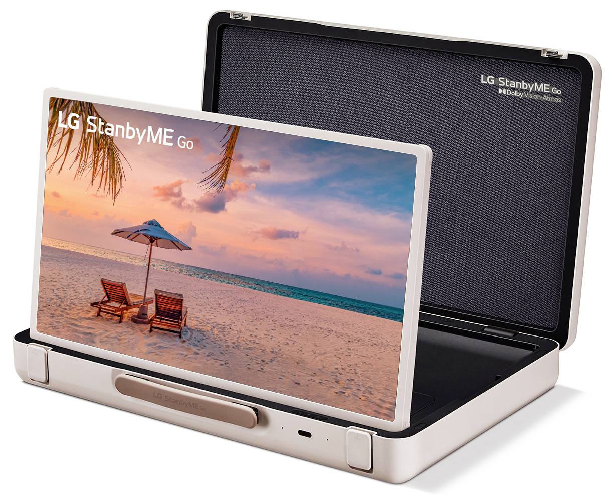LG Electronics StanbyME Go (27LX5QKNA) LCD-TV 68cm 27 Zoll EEK E (A - G) Akkubetrieb, Full HD, Smart TV, WLAN Beige