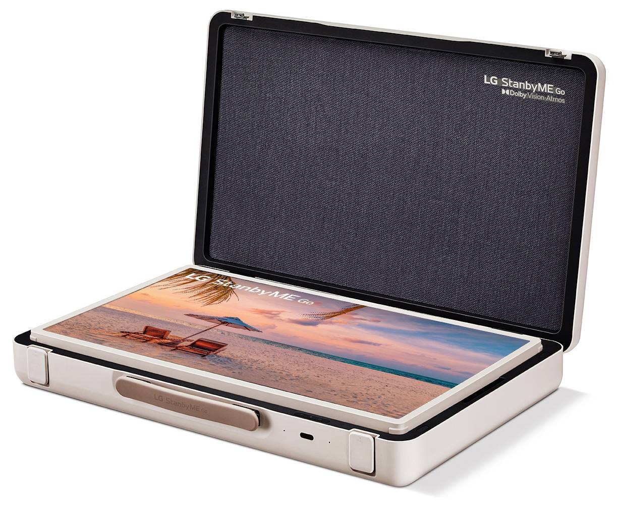 LG Electronics StanbyME Go (27LX5QKNA) LCD-TV 68cm 27 Zoll EEK E (A - G) Akkubetrieb, Full HD, Smart TV, WLAN Beige